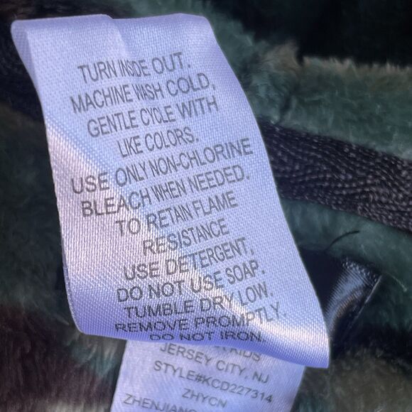 Cuddl Duds Camo Robe Boys Large 12/14 Soft Fleece Hooded Tie Pockets Sleepwear - Picture 6 of 11